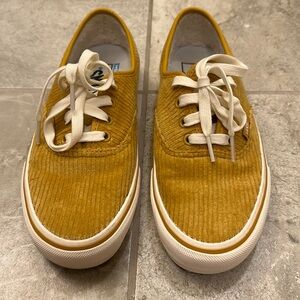 VANS yellow corduroy shoes